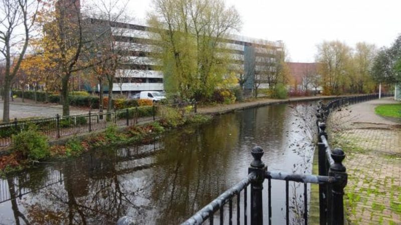 The historic Sankey Canal in St Helens town centre