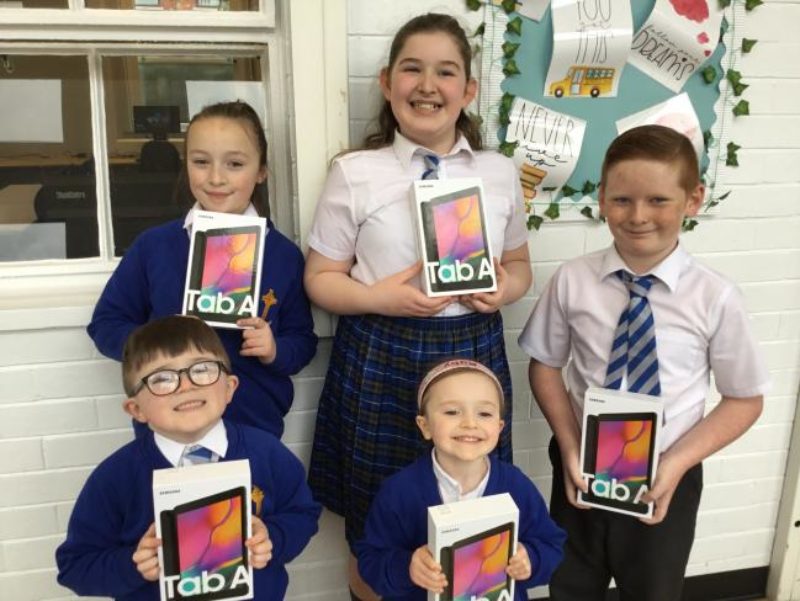 Pupils at Holy Cross Primary School were among those to benefit