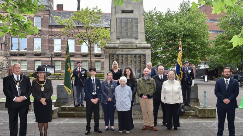 The special ceremony at the Cenotaph this week to unveil Pte. Mercer