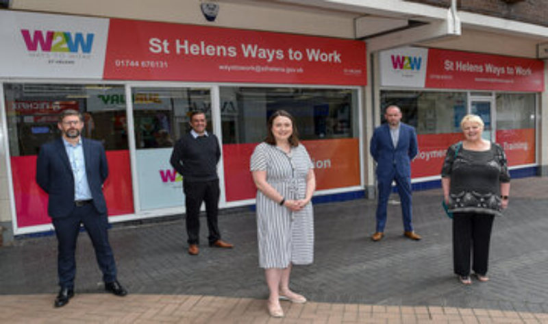 Cllr Groucutt, centre, with some of the staff at the new centre which will open soon