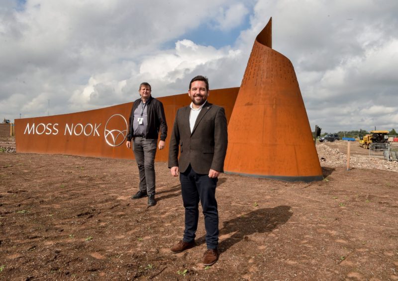 Cllr Richard McCauley and Council Leader Cllr David Baines at the Moss Nook site earlier this year
