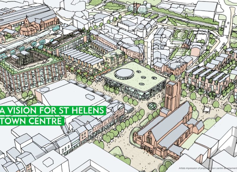 The St Helens plans will include a new market hall, retail, family homes and office accomodation