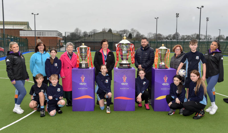 Cllr Anthony Burns and Cllr Linda Maloney were among the guests welcoming the trophies to St Augustines