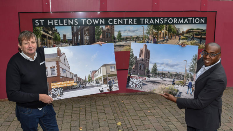 Cllr McCauley and Ojay McDonald outside the historic Gamble building