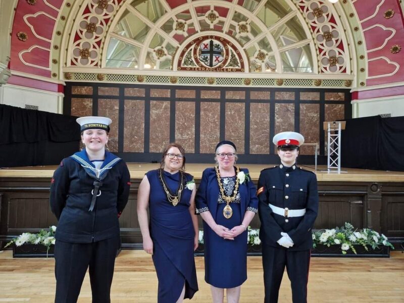 Mayor of St Helens Borough Cllr Lynn Clarke with her consort and Mayor