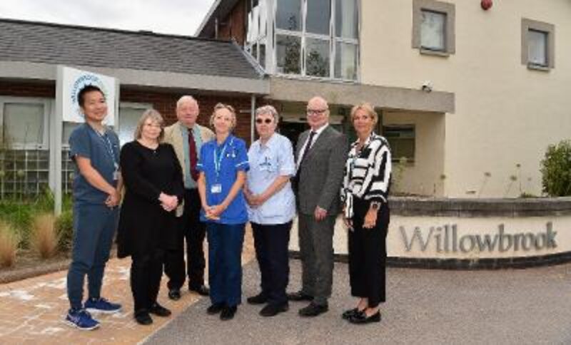 Cllr Andy Bowden (2nd right) with staff at Willowbrook