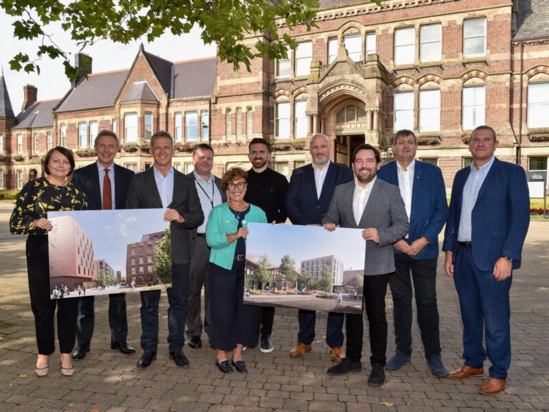 Council, VINCI and ECF representatives outside St Helens Town Hall