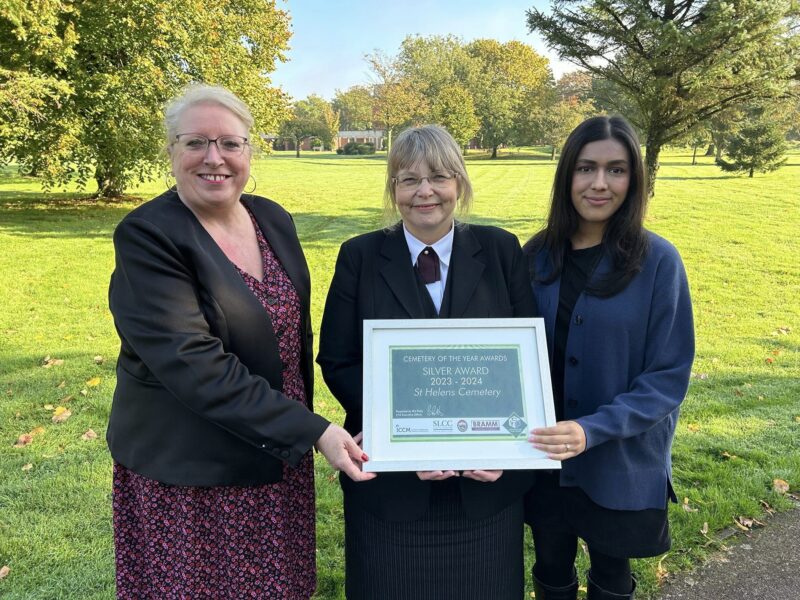 Windle Councillors Lynn Clarke and Mancyia Uddin with Sonia Smith (centre) from the Bereavement Service