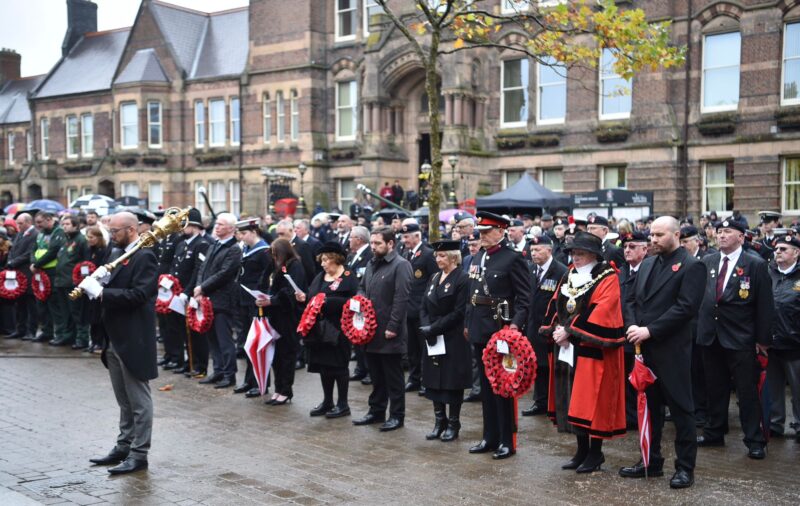 The Remembrance Sunday event in Victoria Square, St Helens